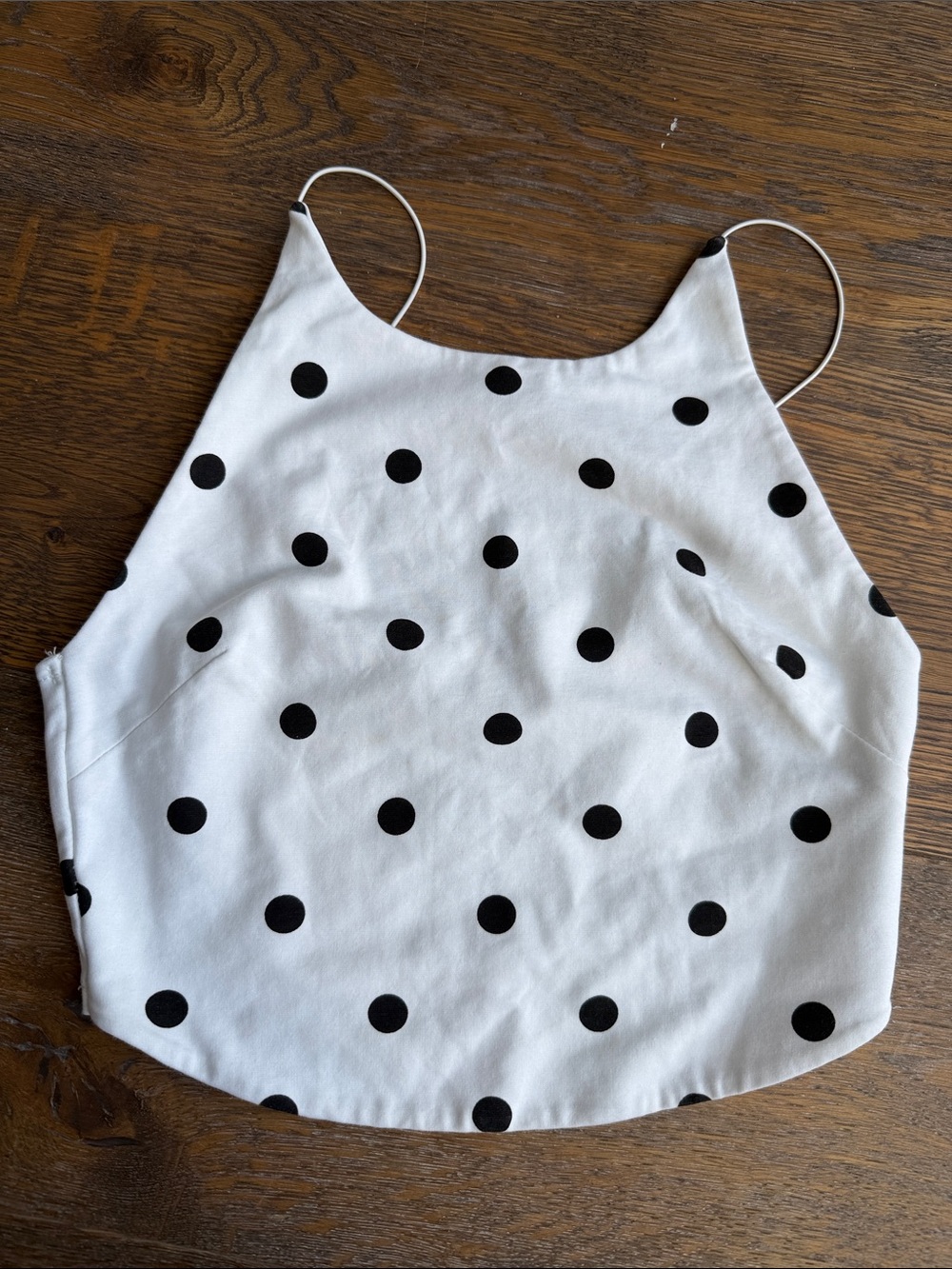 Zara Polka Dot Halter Cami Top - White/Black
